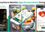 do screenshots design, app screenshots, web app screenshots and feature images